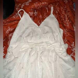 White spaghetti strap romper